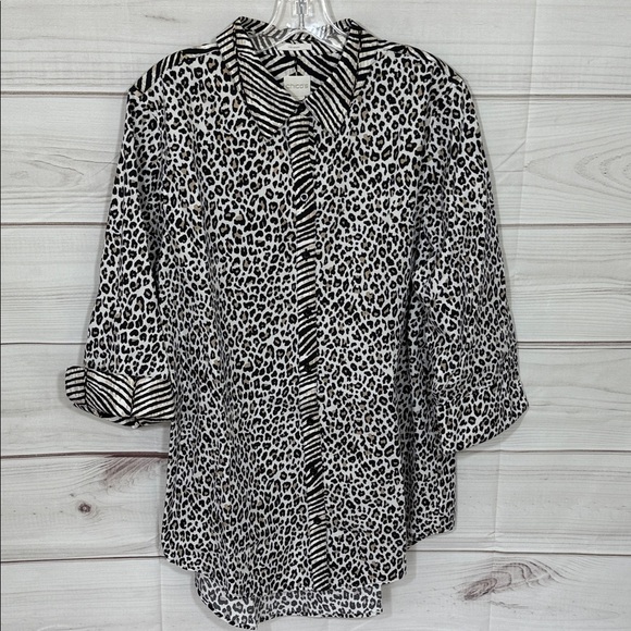 Lot of 2 Chico's No-Iron Animal Print Tops Size 16/XL/Chico’s 3 - Picture 7 of 11